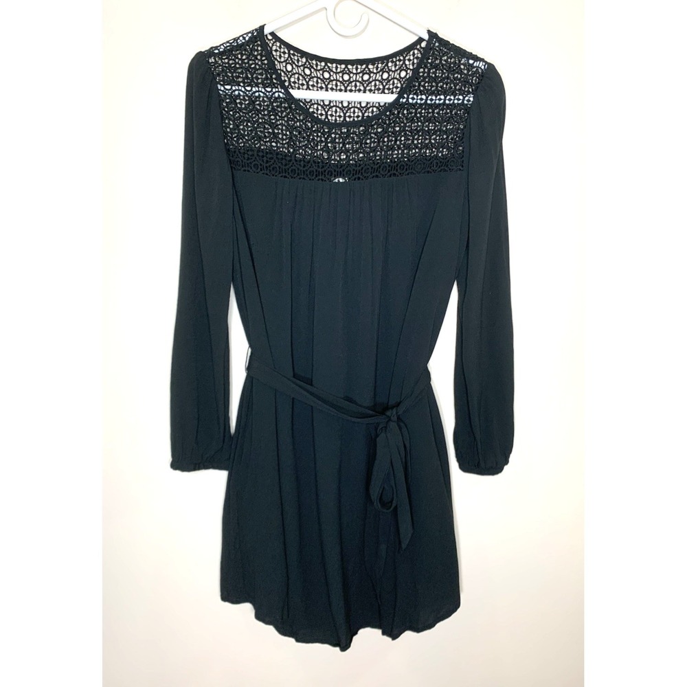 Gap Dress Womens Small Black Mini Crochet Boho Festival Edgy Lined